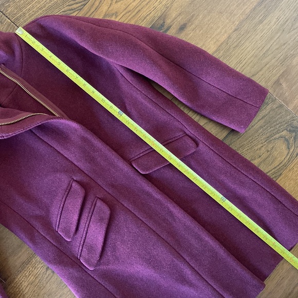 *NWOT* J.Crew Cocoon Coat Italian Stadium Cloth Wool, Heather Fire Red, size 0P - Picture 13 of 16